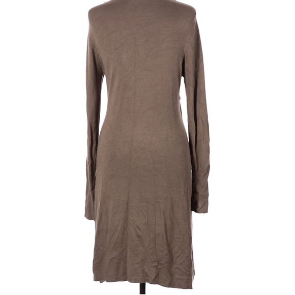 BCBGMAXAZRIA Dress Scoop Neck Ruched Long Sleeve Brown Sz M #197 - Picture 4 of 4